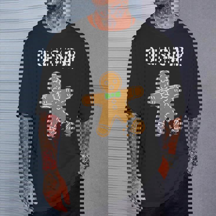 Ohnap ジンジャーブレッドマン クッキー 骨折脚 面白い Tシャツ 彼への贈り物