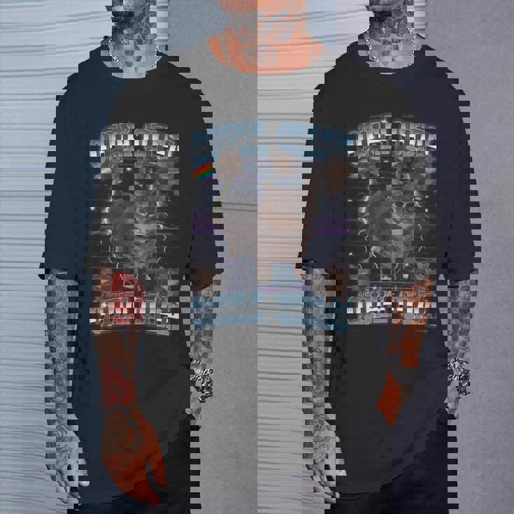 Oiia Oiia Cat スピニング キャット ミーム ファニー トレンディ キャット 長袖tシャツ Tシャツ 彼への贈り物