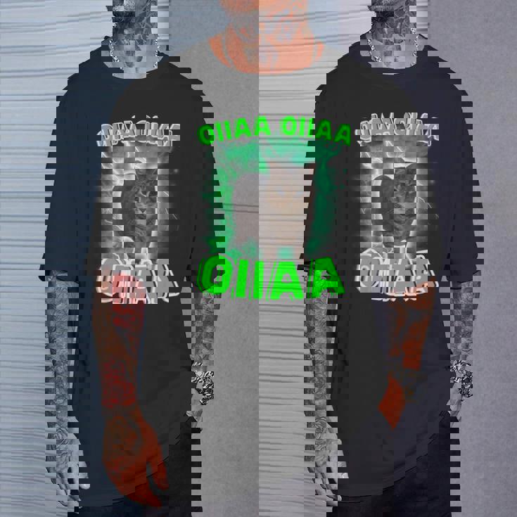 Oiiaa Oiiaa 猫 脳腐 ウイルス スピニング 猫 ミーム Tシャツ 彼への贈り物