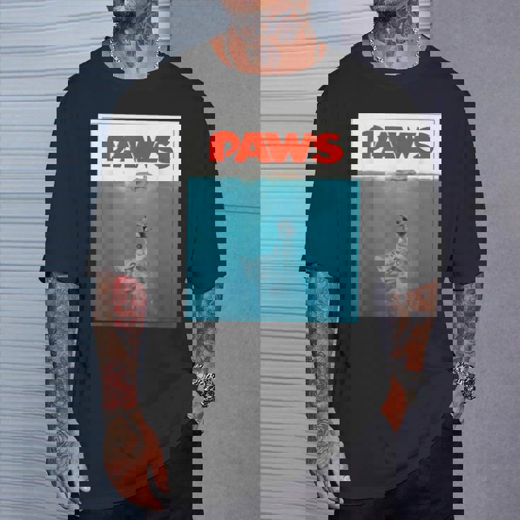 Paws Cat ファニーtシャツ、子猫映画ポスターパロディ Tシャツ 彼への贈り物