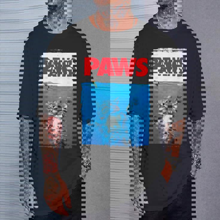 Paws 猫とネズミ トップス かわいい 面白い猫好きのパロディトップ Tシャツ 彼への贈り物