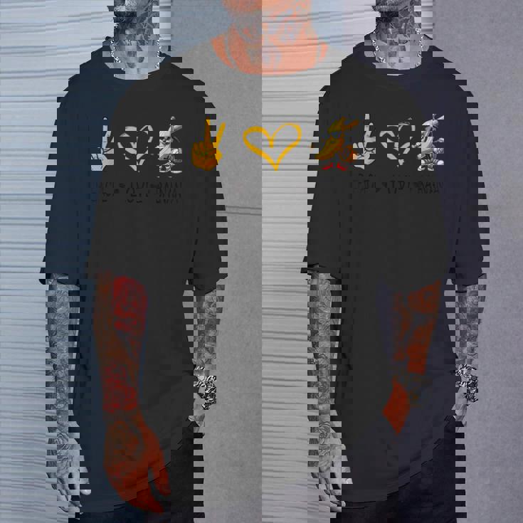 Peace Love バナナ 面白いバナナ フルーツ愛好家 ビーガン用 Tシャツ 彼への贈り物