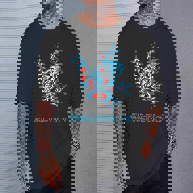 Pendleton オレゴンレッドブルフロッグ Pnw アート ネイティブアメリカン Tシャツ 彼への贈り物