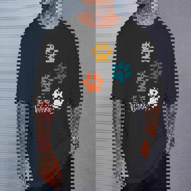 Pet Lover 肉球 犬 子犬 猫 プリント 肉球 ペット好き Tシャツ 彼への贈り物