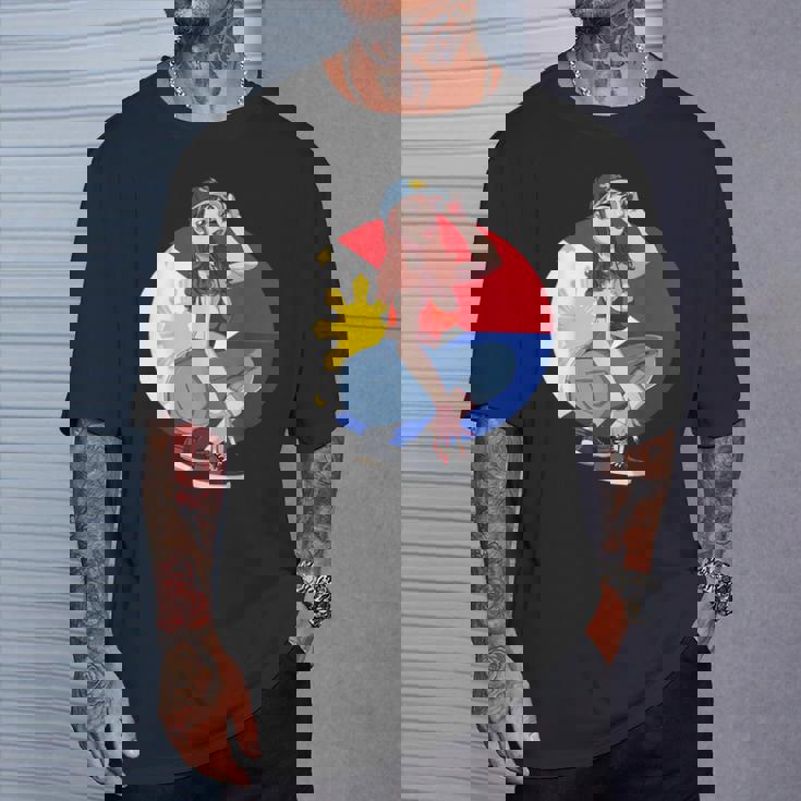 Pinay Girl フィリピン 強い フィリピン国旗 フィリピンプライド Tシャツ 彼への贈り物