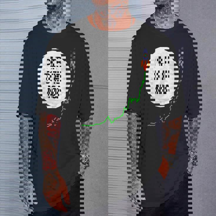 Pltr トゥザムーン株式ティッカー Wsb 面白いミーム Tシャツ 彼への贈り物