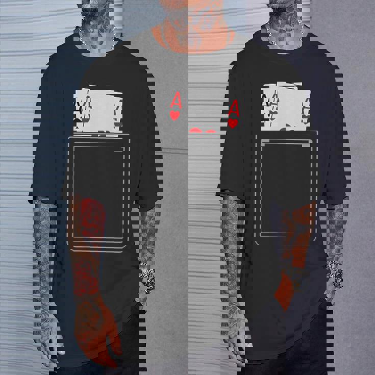 Pocket Aces Pokerpades & Heart 面白いポーカー ギフト Tシャツ 彼への贈り物