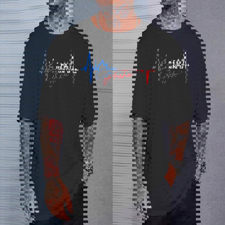Pragakyline Latido Del Corazón República Checa Amo Praha Camiseta unisex Regalos para él