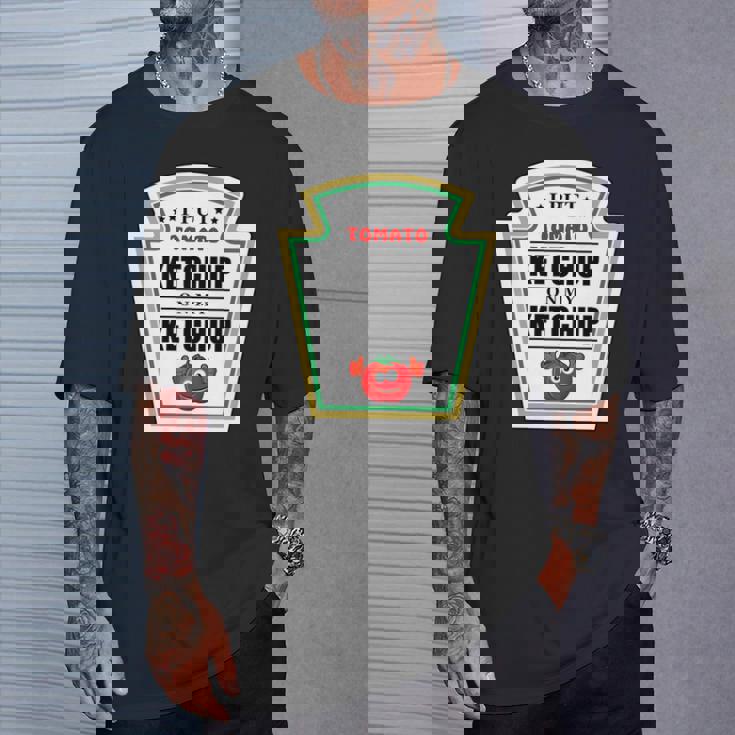 I Put Ketchup On My Ketchup トマトマスタード ハロウィンチーム 長袖tシャツ Tシャツ 彼への贈り物
