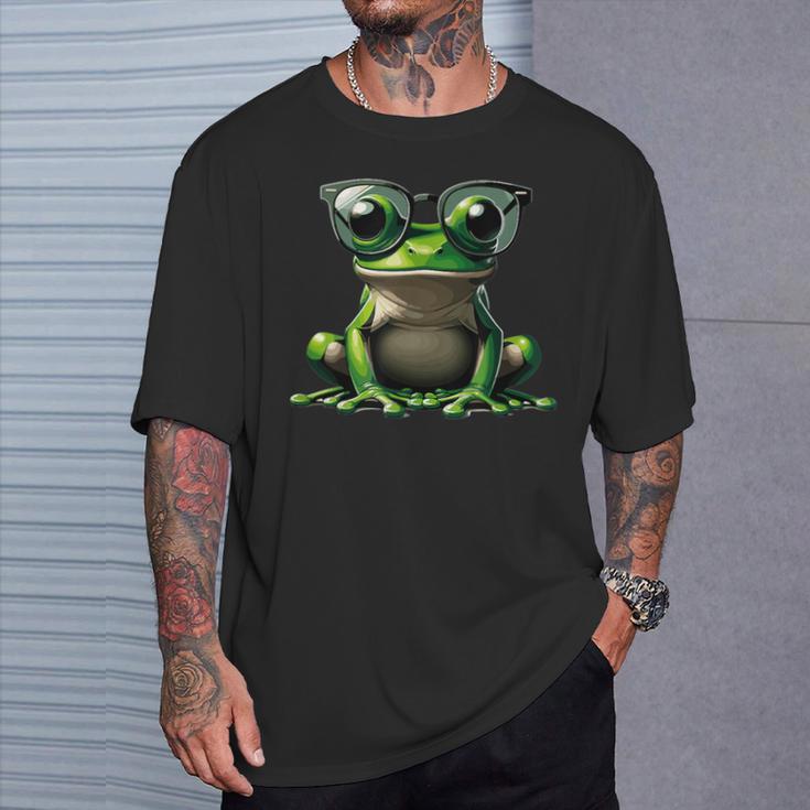 Ranaerde Con Gafas Deol Divertido Reptil Herpetología Amor Camiseta unisex Regalos para él