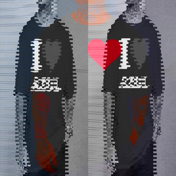 Red Heart I Love Azul Tシャツ 彼への贈り物