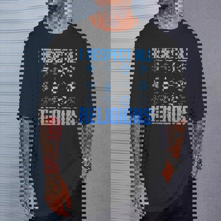 I Respect All Religions 精神性 寛容 受容 Tシャツ 彼への贈り物