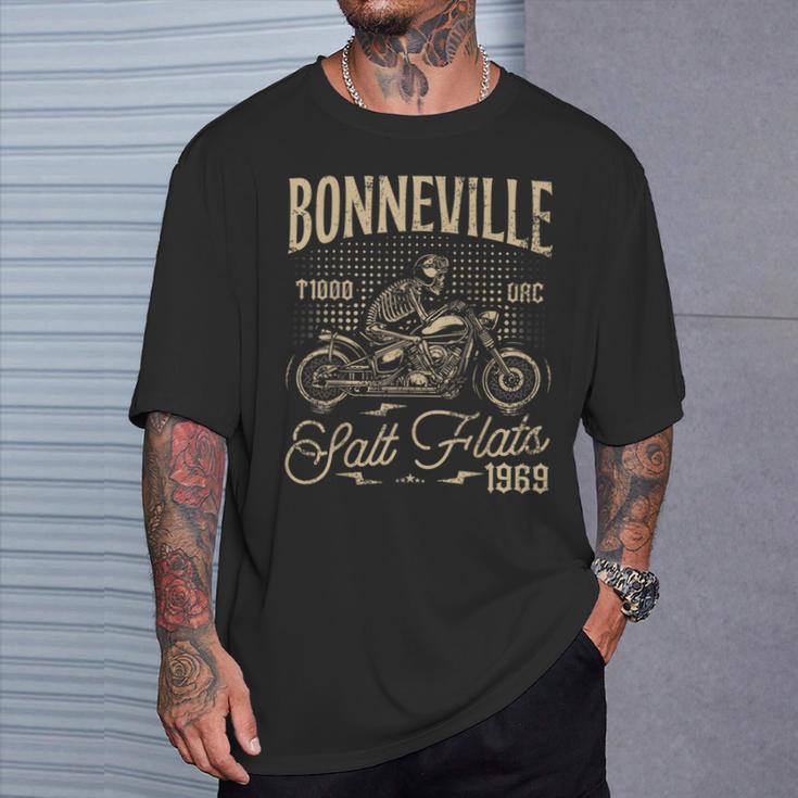 Salinas De Bonneville Motociclismo Carreras Moterointage Camiseta unisex Regalos para él