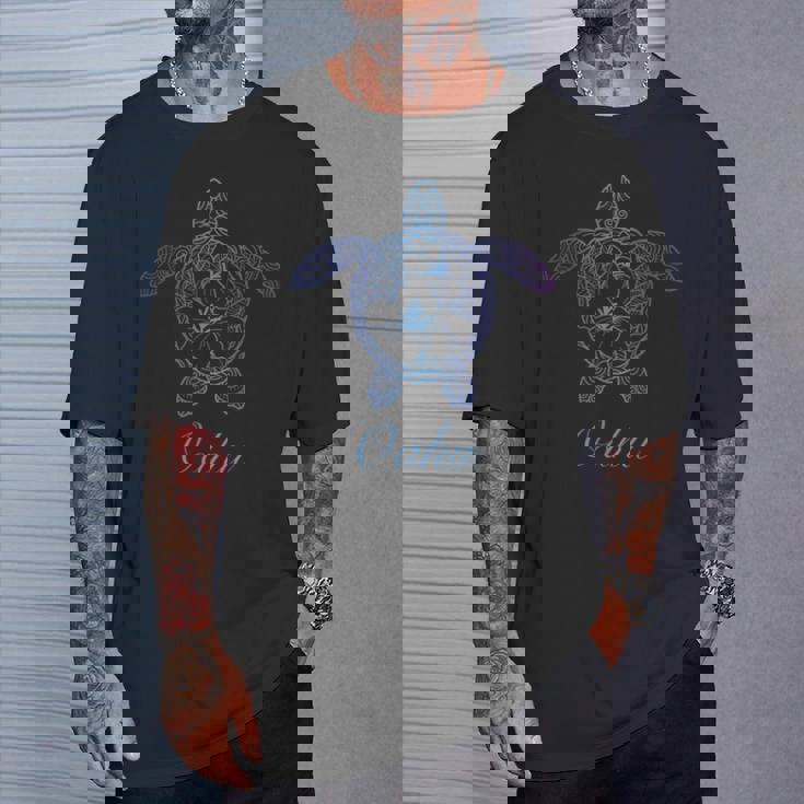 Save The Hawaii ウミガメ ハワイアン ブルー トライバル 亀 ホヌ Tシャツ 彼への贈り物