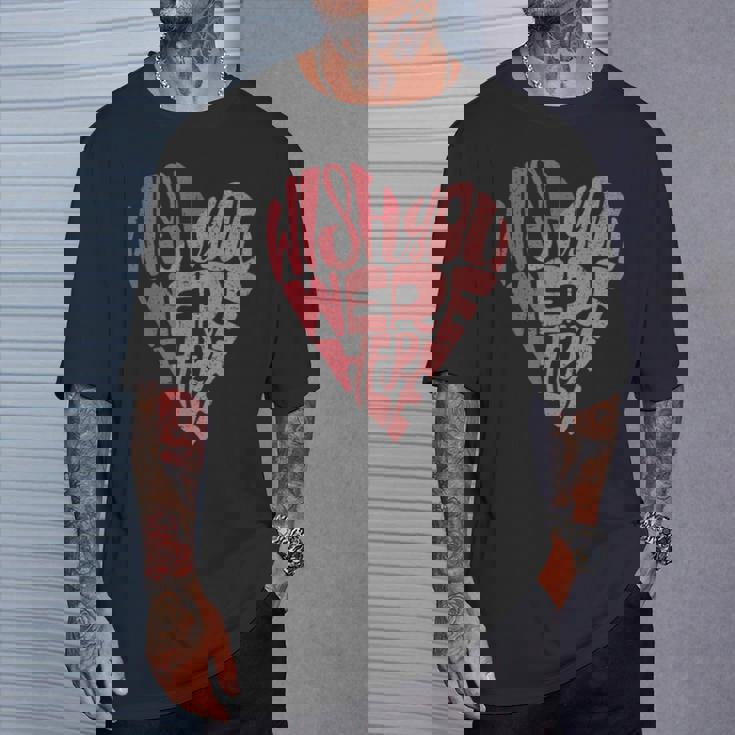 Seventies Heart Wish You Were Here Missing You Tシャツ 彼への贈り物