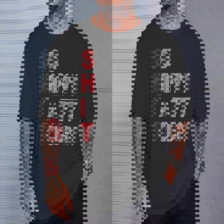 So Happy Im 77 Today 77 誕生日 77歳 77歳 誕生日 Tシャツ 彼への贈り物