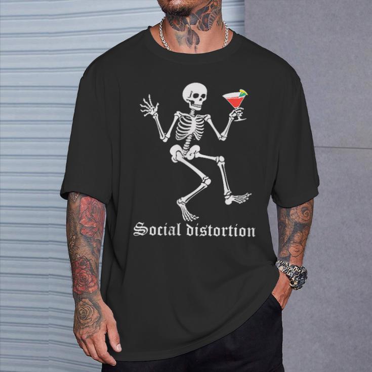 Social Distortions スケルトン ドリンクパーティー ミニマリスト Tシャツ 彼への贈り物