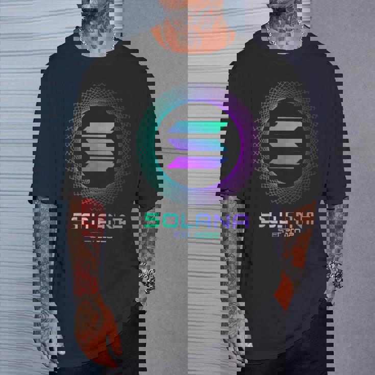 Solanaolコイン暗号ロゴブロックチェーン ソラナ Tシャツ 彼への贈り物