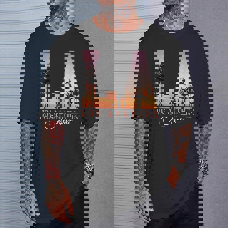 Souvenir Du Coucher Deoleil La Los Angeles Californie T-Shirt Cadeaux pour lui