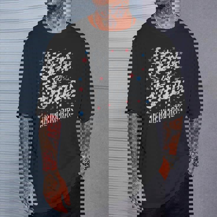 Stars Stripes And Human Rights 4Th Of July Equal Rights T-Shirt Gifts for Him Stars Stripes And Human Rights 4Th Of July Equal Rights T-Shirt Gifts for Him