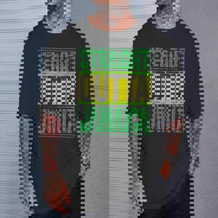 Straight Outta Jamaica ジャマイカ カリビアン レトロ レゲエ パーティー Tシャツ 彼への贈り物