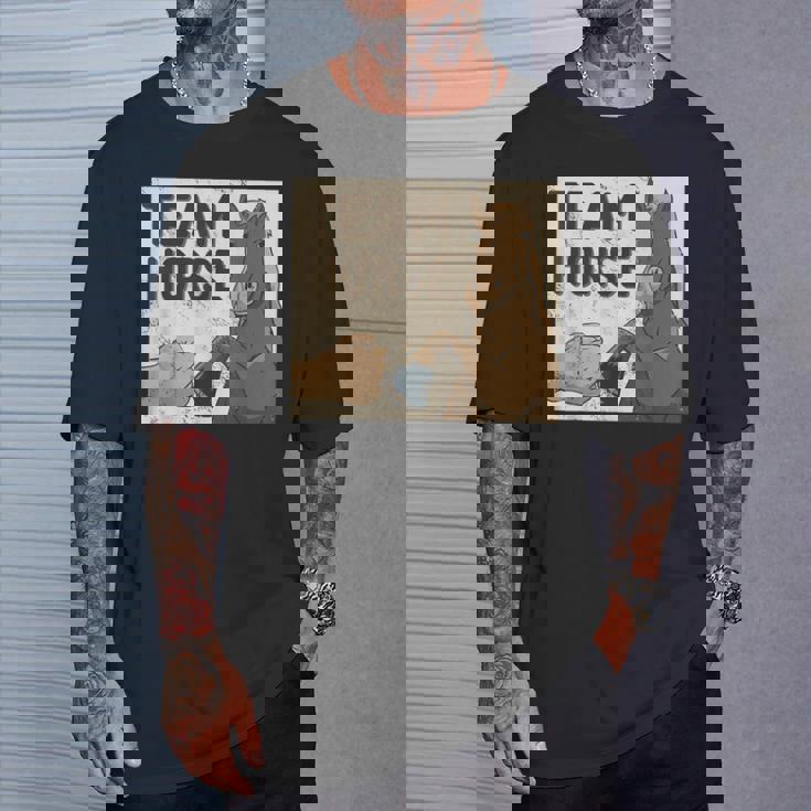 Team Horse 面白い馬のデザイン Tシャツ 彼への贈り物