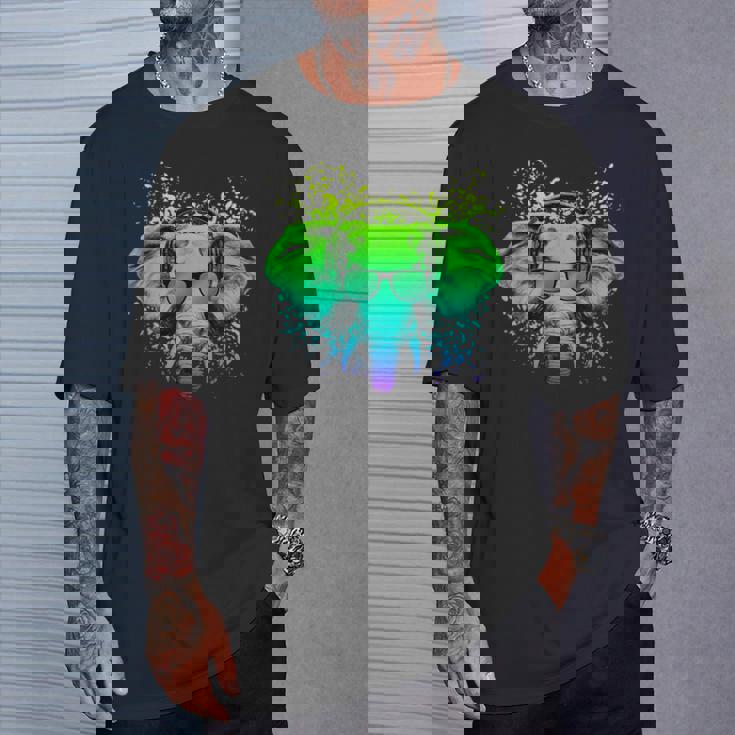 Trippy Dj Cadeau Pour Ravers Techno House Éléphant Psychédélique T-Shirt Cadeaux pour lui
