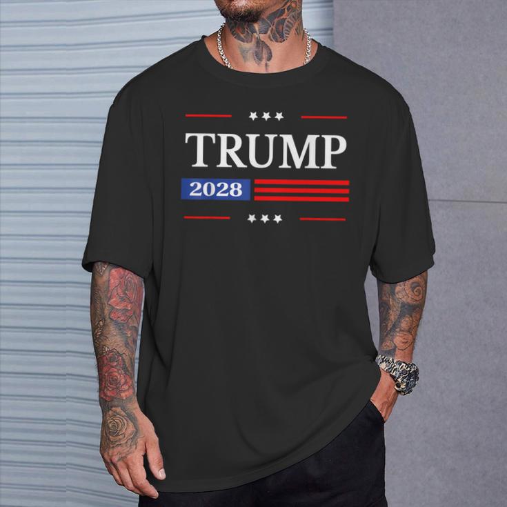 Trump 2028 Flag President Pro Trump 2028 American Flag T-Shirt Geschenke für Ihn