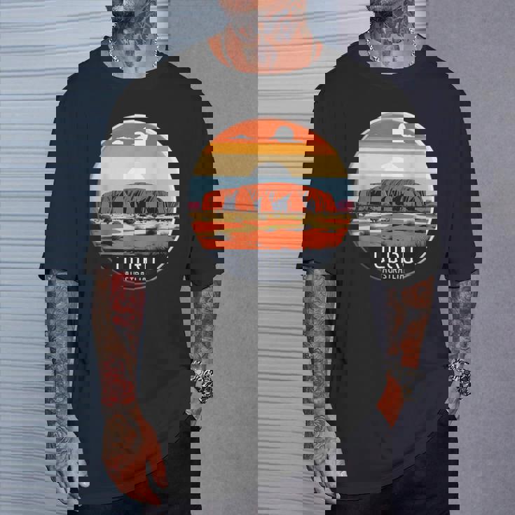 Uluru オーストラリア お土産 エアーズ ロック 記念品 ヴィンテージ 太陽 Tシャツ 彼への贈り物