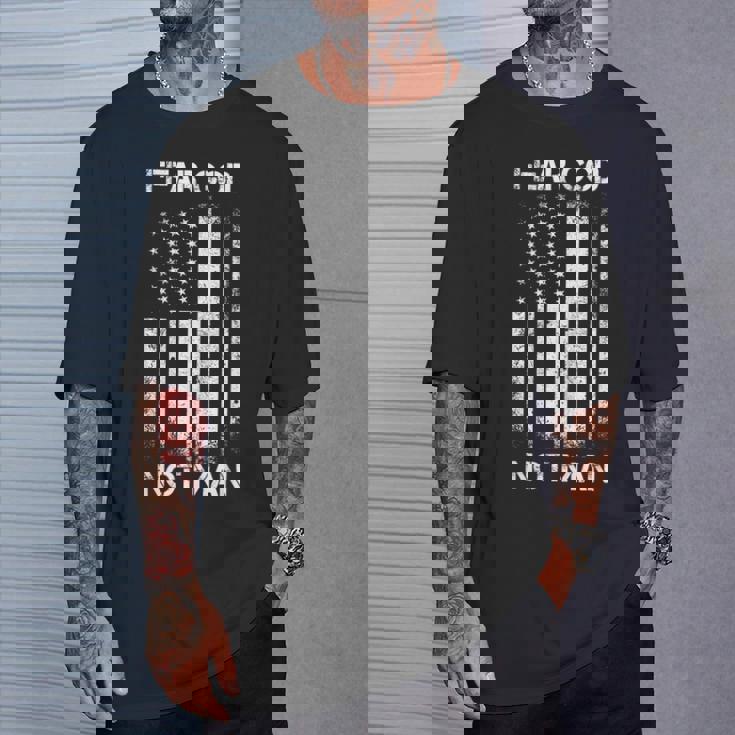 Vintage Usa Flag Fear God Not Man Tシャツ 彼への贈り物