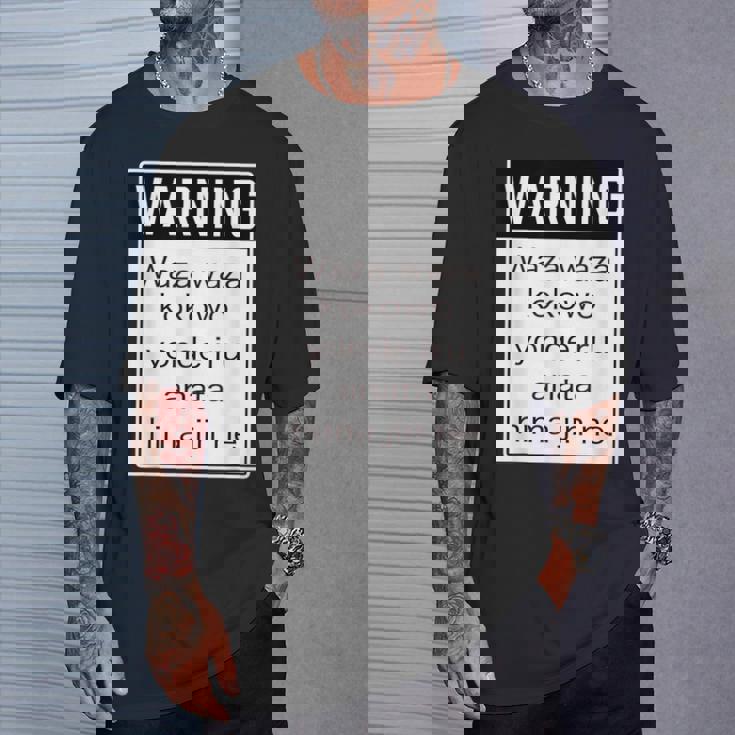 Warning 警告！【Anata Hima Jin】【英語 文字】ローマ字 メッセージ 面白い デザイン Tシャツ 彼への贈り物