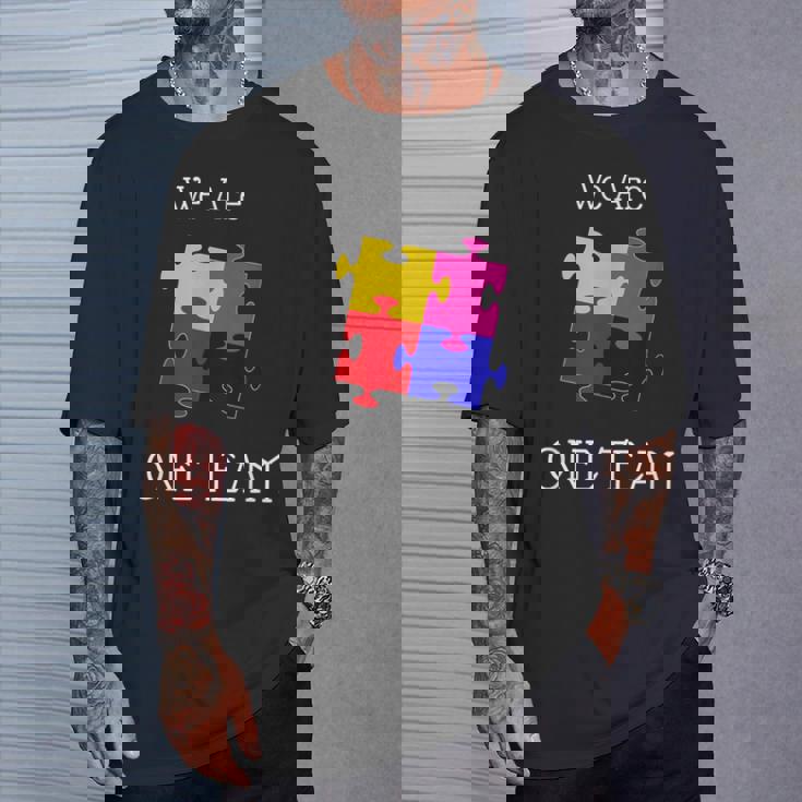 We Are One Team ジグソーパズル付き Tシャツ 彼への贈り物