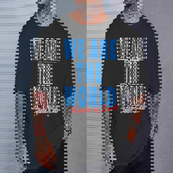 We Are The World ウィーアー ザ ワールド【英語 文字】80S パロディ メッセージ 面白い デザイン Tシャツ 彼への贈り物