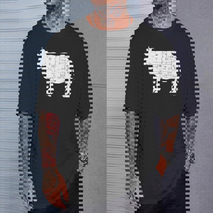 【牛肉部位】肉の部位 牛 うし 和牛 焼肉 牛丼 定食 部位 しゃぶしゃぶ すき焼き おもしろ 面白い ネタ ウケ狙い Tシャツ 彼への贈り物