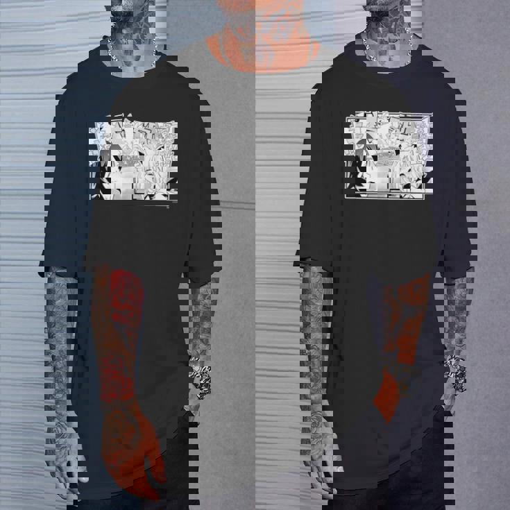 【白上フブキ】『ヤマト神想怪異譚』漫画コマtシャツ（本人セレクト 日本語）黒 Tシャツ 彼への贈り物