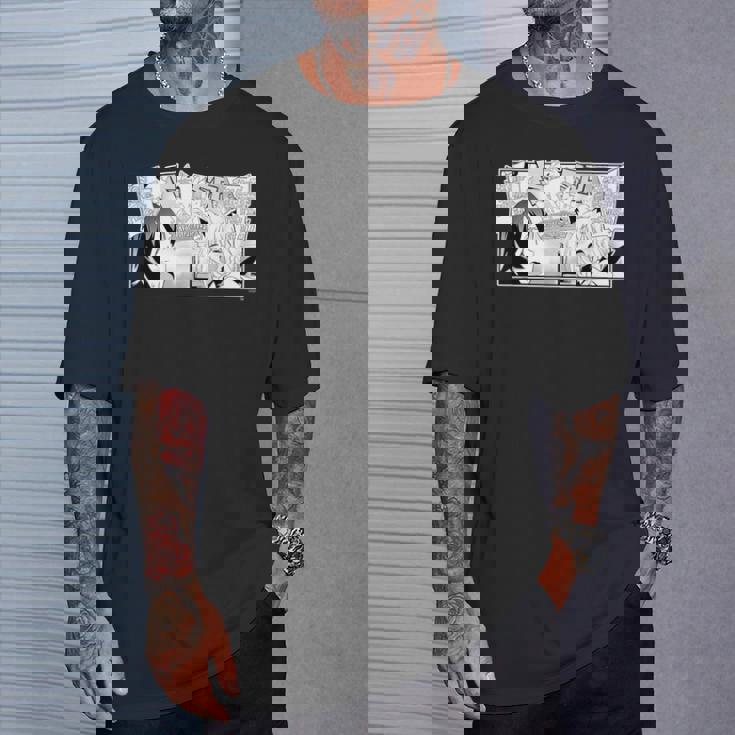 【白上フブキ】『ヤマト神想怪異譚』漫画コマtシャツ（本人セレクト 英語）黒 Tシャツ 彼への贈り物