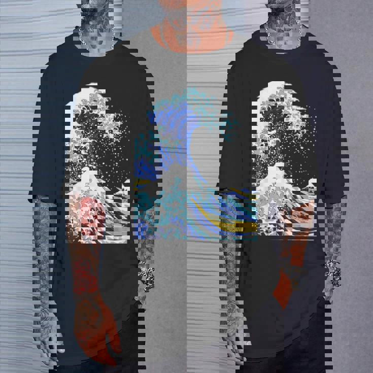 【神奈川沖浪裏】葛飾北斎 和柄 日本のお土産 贈り物 ギフト Tシャツ 彼への贈り物