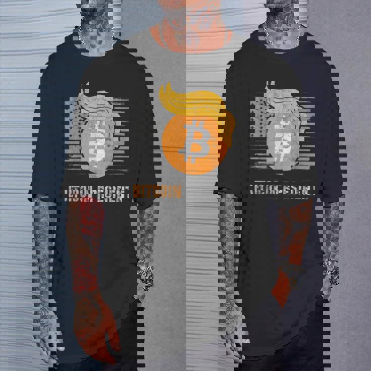 ありがとうトランプアメリカ ビットコインプレジデント就任式ジョーク Tシャツ 彼への贈り物