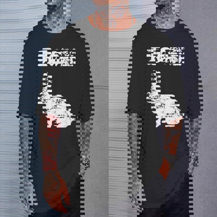 うさぎの撫で方の説明、うさぎ好き、うさぎの飼い主、プレゼント、おもしろうさぎ、うさぎ、 Tシャツ 彼への贈り物