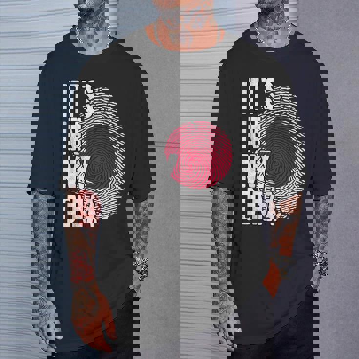 おかしな It's In My Dna 日本国旗 指紋 Tシャツ 彼への贈り物