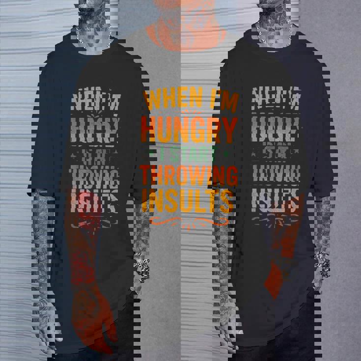 おかしな食べ物好きの言葉、私が空腹になるとき Tシャツ 彼への贈り物