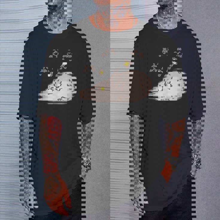 おなかをぺちぺちするアザラシちゃん おもしろ ネタ 水族館 かわいい Tシャツ 彼への贈り物