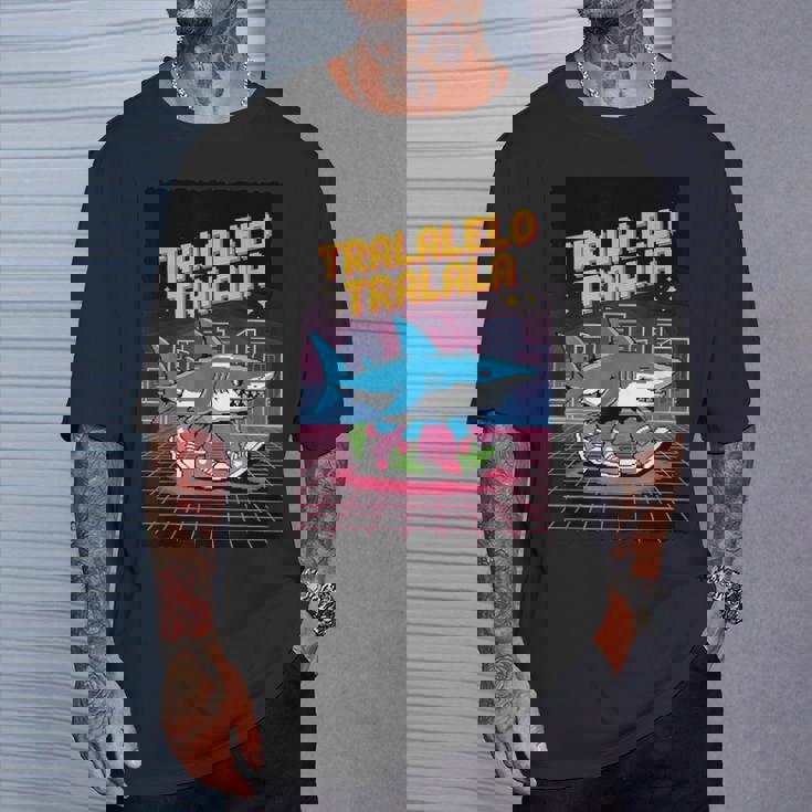 おもしろイタリアンゲーマー ミーム トララレロ トラララ 8ビット シャーク キッズ Tシャツ 彼への贈り物