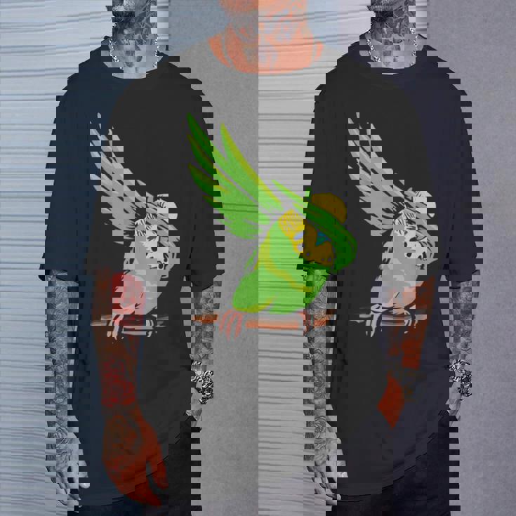 おもしろインコ セキセイインコ ペット オウム 動物 愛 Tシャツ 彼への贈り物