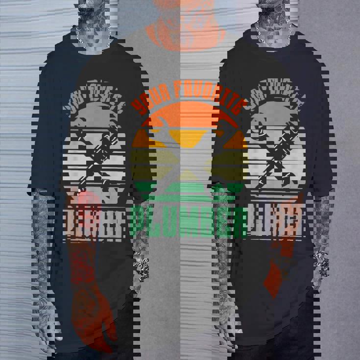 お気に入りの水道屋さん パイプフィッター パイプ 配管工事 配管工 Tシャツ 彼への贈り物