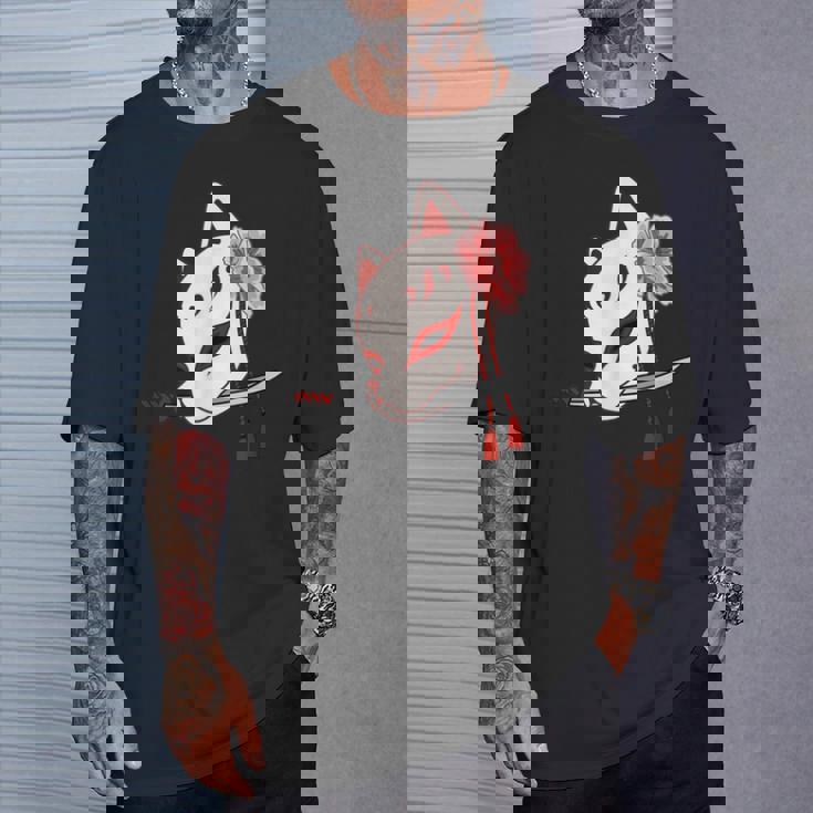 かたな付きキツネマスク Tシャツ 彼への贈り物