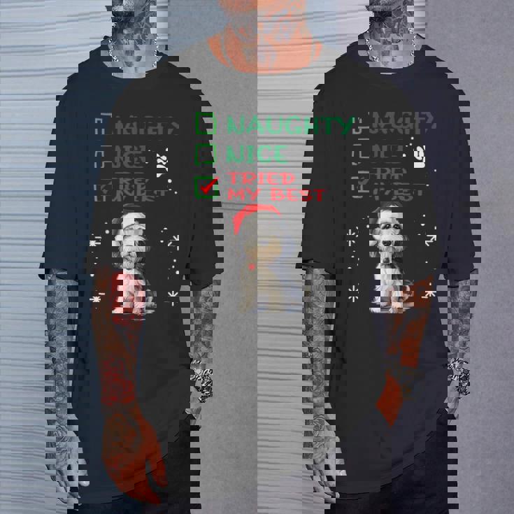 かわいい ダンディ ディンモント テリア 犬 クリスマス いたずら 素敵 試した Tシャツ 彼への贈り物