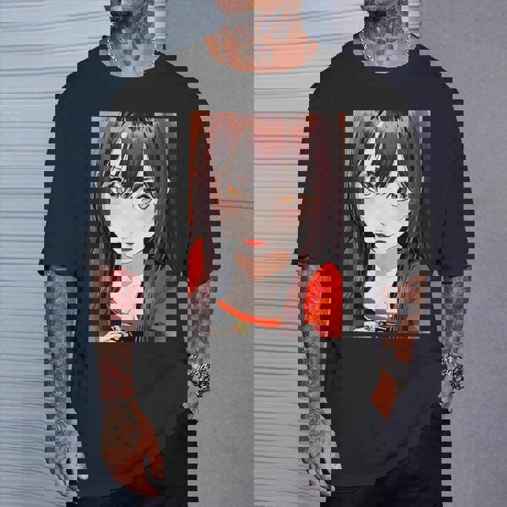 かわいい 可愛い 女の子 若い 美人 イラスト 日本 きれい 赤い服 Tシャツ 彼への贈り物