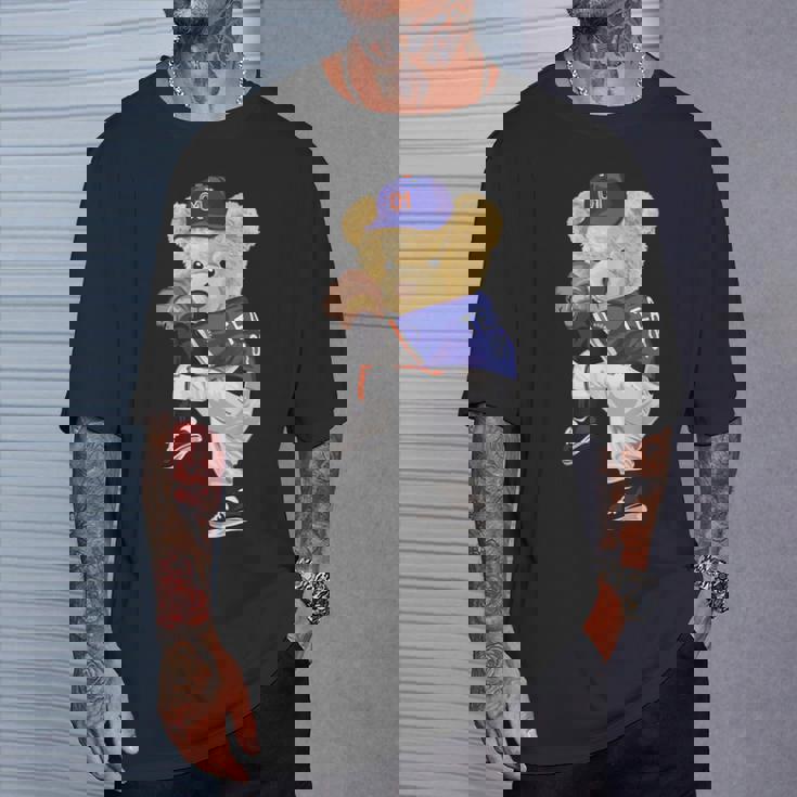 かわいいテディベア 野球ジャグ スウェットシャツ Tシャツ 彼への贈り物