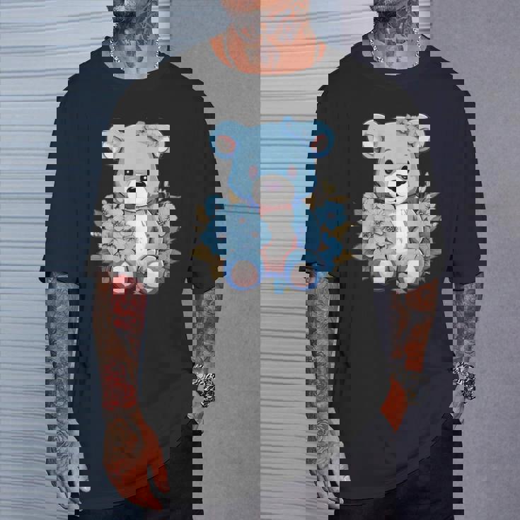 かわいいテディベアと花と一緒に I テディベア Tシャツ 彼への贈り物